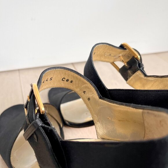 Salvatore Ferragamo Designer Vintage Black Velvet Heels - Picture 9 of 14